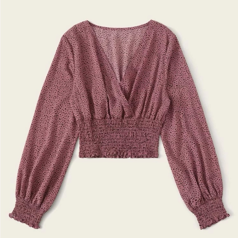 ❣️3/$30 SHEIN long sleeve dusty pink smocked blouse - large